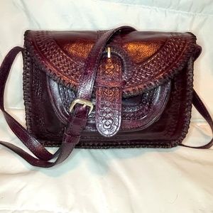 Patricia Nash Purple Tooled Leather Crossbody